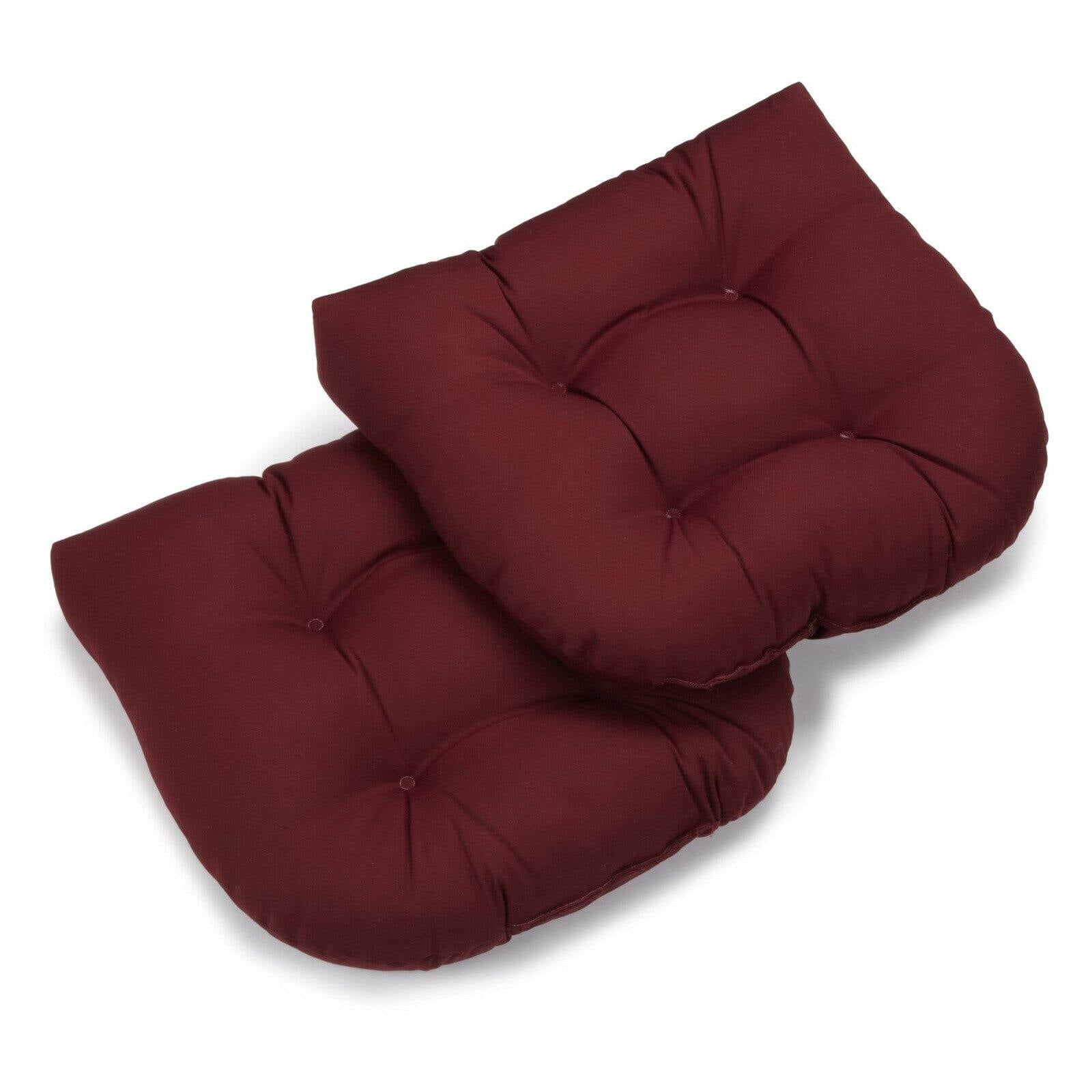 Blazing Needles Twill UShaped Indoor Chair Cushion Set of 2