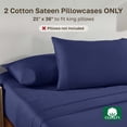 thumbnail image 4 of California Design Den King Size Pillow Cases, 100% Cotton Pillow Cases, Set of 2 Soft Sateen Weave Pillowcase Set, Designed for King Size Pillows, Navy Blue, 4 of 8