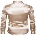 thumbnail image 3 of Stylish Men‘s Solid Color Business Shirts with Turn-Down Collar for Office, 3 of 4