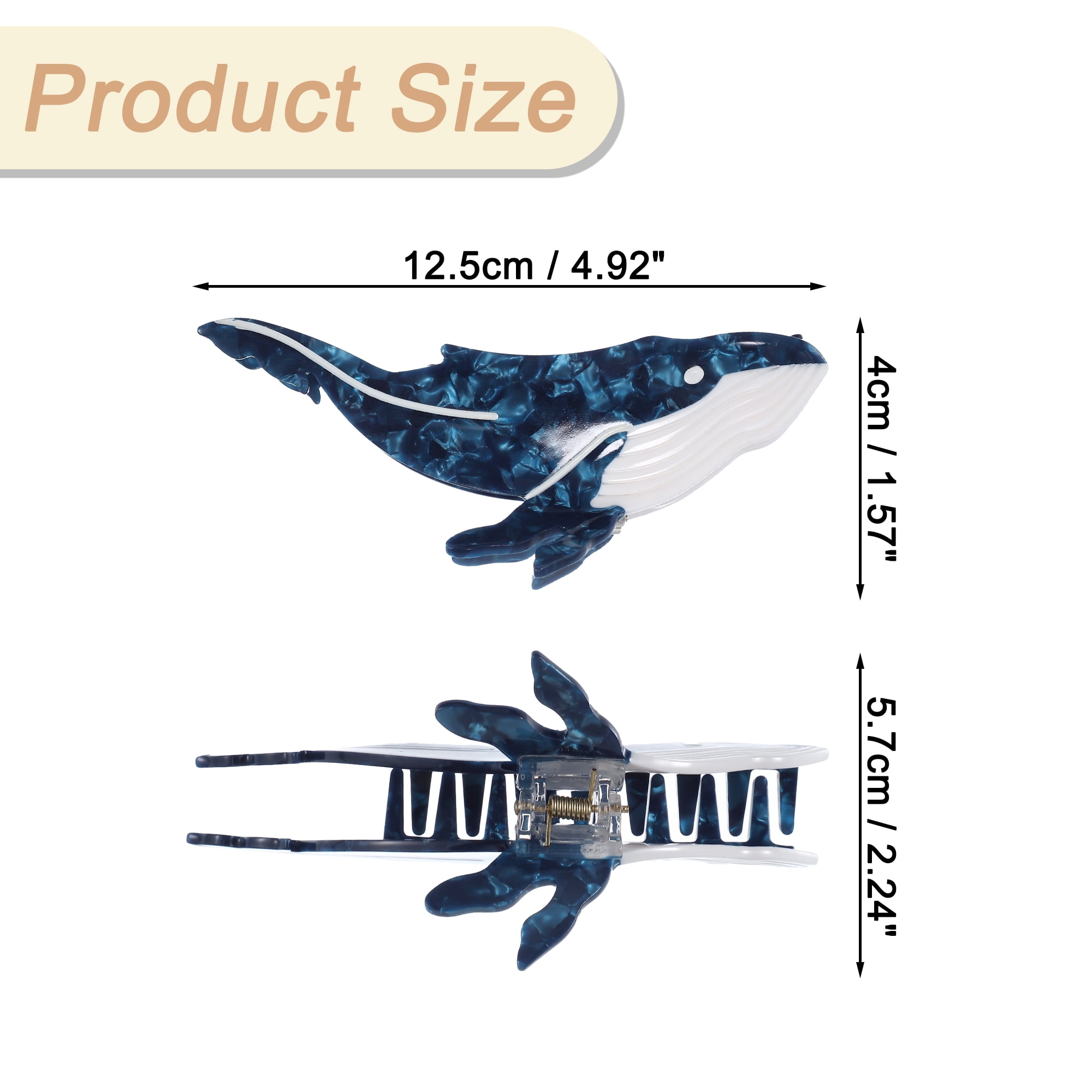 Unique Bargains Shark Claw Clip, Acetate Hair Clips, Whale Hair Claw, Funny Claw Clips