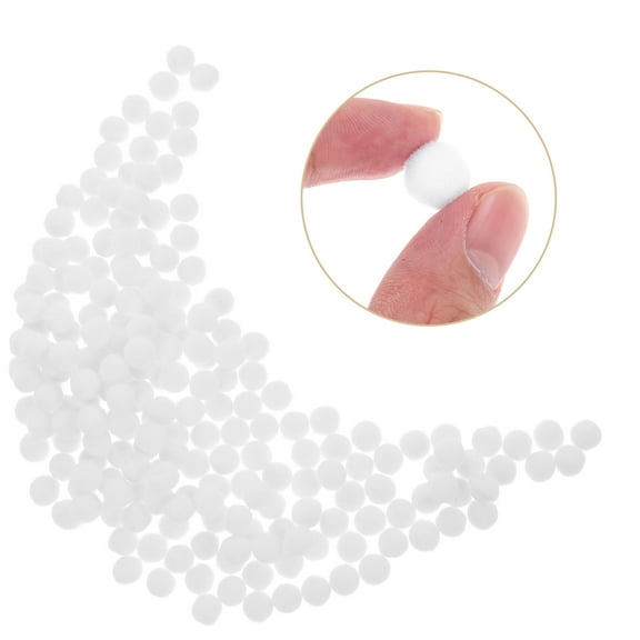 LEORX 200Pcs White Artificial Pom Pom Balls for DIY Clothing and Hat Decorations
