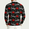 thumbnail image 3 of Fgvctg Valentine's Day Sweaters for Men Crewneck Ribbed Knit Sweater Love Heart Print Dressy Slim Fit Long Sleeve Pullover Sweaters Spring Lightweight Blouse Dark Gray M, 3 of 5