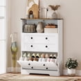 thumbnail image 2 of HOMCOM Armoire à Chaussures avec 2 Tiroirs Basculants, Armoire de Rangement pour Chaussures Étroite, Blanc, 2 of 10