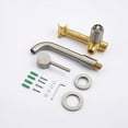 thumbnail image 2 of Kichae Wall Mount Faucet for Bathroom Sink or Bathtub, Single Handle 2 Holes Brass Rough-in Valve Included, Brushed Nickel, 2 of 8