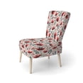 thumbnail image 3 of Designart "Crimson Tide Floral Elegance" Red Floral Upholstered Accent Chair - Cottage Arm Chair For Living Room, 3 of 5