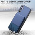 thumbnail image 2 of ELEHOLD Case for Samsung Galaxy S25+, RFID Blocking Slim PU Leather Wallet Case with Card Holder & Kickstand,Blue, 2 of 11