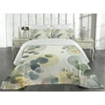 thumbnail image 2 of Ambesonne Eucalyptus Leaves Quilted Coverlet 3 Pcs, Pastel Meadow, King Size, Laurel Green Blue Cream, 2 of 4
