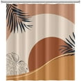 thumbnail image 4 of Mid-Century Boho Shower Curtain - Orange Sun Eucalyptus Leaves, Waterproof Polyester Fabric, Includes Hooks, 72x84 Inch, Adds a Unique and Artistic Touch to Modern Bathrooms, 4 of 6