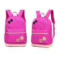 thumbnail image 2 of Children Kids 3 Pieces Dots Lightweight Nylon Backpack Schoolbag Set(Rosy), 2 of 10