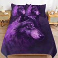 thumbnail image 6 of 3 Pcs Soft Bedding Set, Includes 1 Duvet Cover with Zipper And 2 Pillow,Shams Purple Wolf Full(79"×90"), 6 of 8