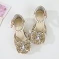thumbnail image 6 of Kids Heels,Girls Sandals Closed Toe Heels Wedding Party Shoes Sequins Bow For Toddler,Little Girl Dress Shoes(Size:7-8 Years), 6 of 8
