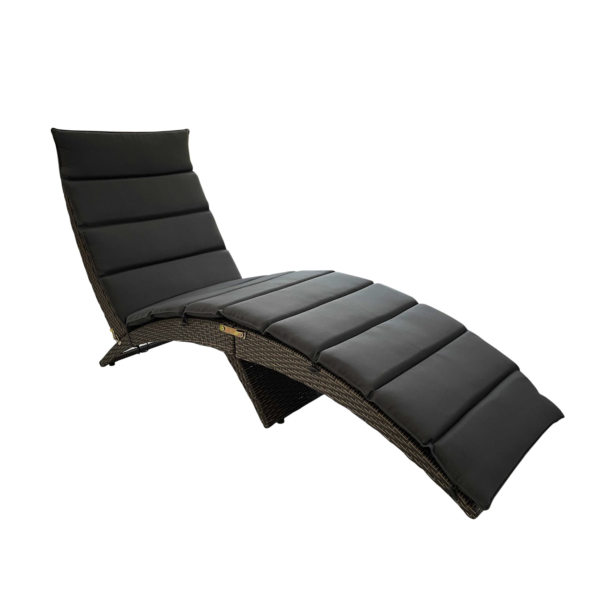 Alameda Indoor/Outdoor Patio Wicker Chaise Lounge with Dark Grey Polyester Cushion