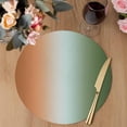 thumbnail image 3 of Sage Green Orange Ombre Round 15 Inch Placemats Set of 8, Abstract Modern Art Aesthetics HeatResistant Non Slip Place Mats for Dining Table, Wipeable Braided Kitchen Table Mats for Housewarming, 3 of 9