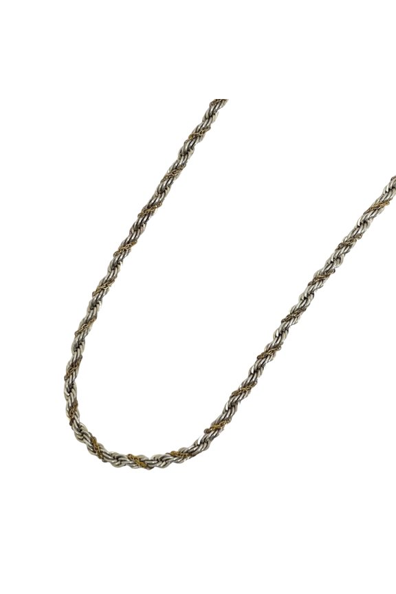 Pre-Owned Tiffany & Co. Twist Chain Necklace, Combination K18 925 Sterling Silver, 750 and...