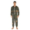 thumbnail image 3 of FORMRS Onesies Pajama for Adults Unisex Hoodie Winter Jumpsuit One Piece Sleepwear, Sizes S-2XL, Green Forest Fox Pattern, 3 of 7
