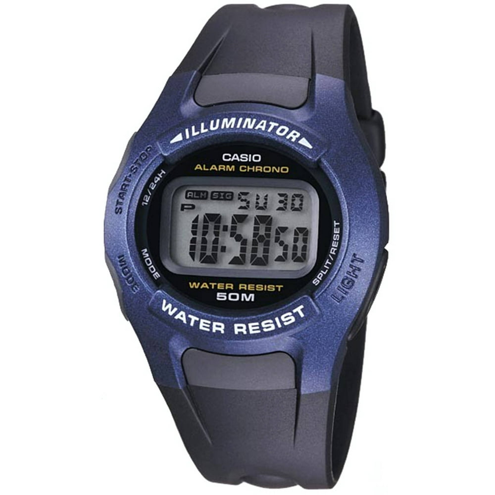 Casio - Casio Men's Blue Classic Digital Watch, Black Resin Strap - Walmart.com - Walmart.com