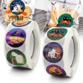 thumbnail image 2 of CAROOTU Halloween Stickers Roll Colorful 500-Count Stickers Round Seals Stickers for Cards Gift Envelopes Box, 2 of 7
