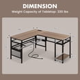 thumbnail image 4 of Giantex L Shaped Desk w/Power Outlets & USB Ports, Reversible Corner Computer Desk, 2 Person Gaming Table, 4 of 10