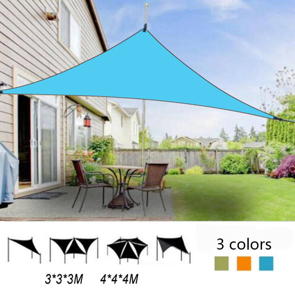 Toyfun Sun Shade Sail Triangular Anti-UV Sun Shade Sail for Outdoor Garden Patio Party Sunscreen Awning Canopy with Ropes Size 4M*4M*4M Blue