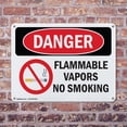 thumbnail image 4 of (2 Pack) Flammable Vapors No Smoking OSHA Danger Sign 10 Inch X 7 Inch Plastic Sign, Weather Resistant, UV Protected for Workplace, Business, and Construction Site, Made in the USA, 4 of 8