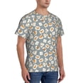 thumbnail image 2 of Bixox Men's White Popcorn Printed Short Sleeve Skinny Athletic T-Shirt, 2 of 6