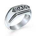thumbnail image 2 of Bling Jewelry Mens Mens Stainless Steel Word Statement Band Signet DAD Ring for Father's Day Gift, 2 of 4
