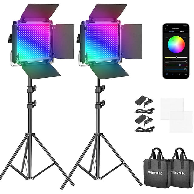 Paquete De Luces Led Rgb Neewer 660 Pro Con Soporte 2 Pz
