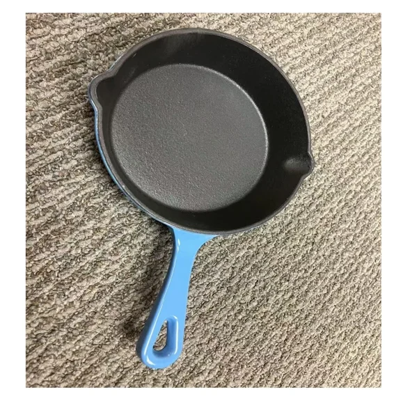 STARLIGHT- Cast Iron Series Deep Skillet Great Gift Exterior Blue Enamel Frying Pan Skillet