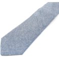 thumbnail image 3 of Men's Chambray Cotton Skinny Necktie Tie - 2 1/2" Width Textured Distressed Style, 3 of 5