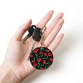 thumbnail image 5 of Naloa Cherry Print Round Keychain Keychain Key Ring, Key Tag, Key Chain Bulk for Gift Accessories (Round), 5 of 7
