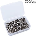 thumbnail image 4 of 200pcs Brass Fasteners Metallic Bra OffiBrads Prong Fasteners Mini Brads for Crafts Brad Fastener Metal Paper Fasteners Pointy Handicrafts Pearl Stud Two-Legged Nails Silver, 4 of 5