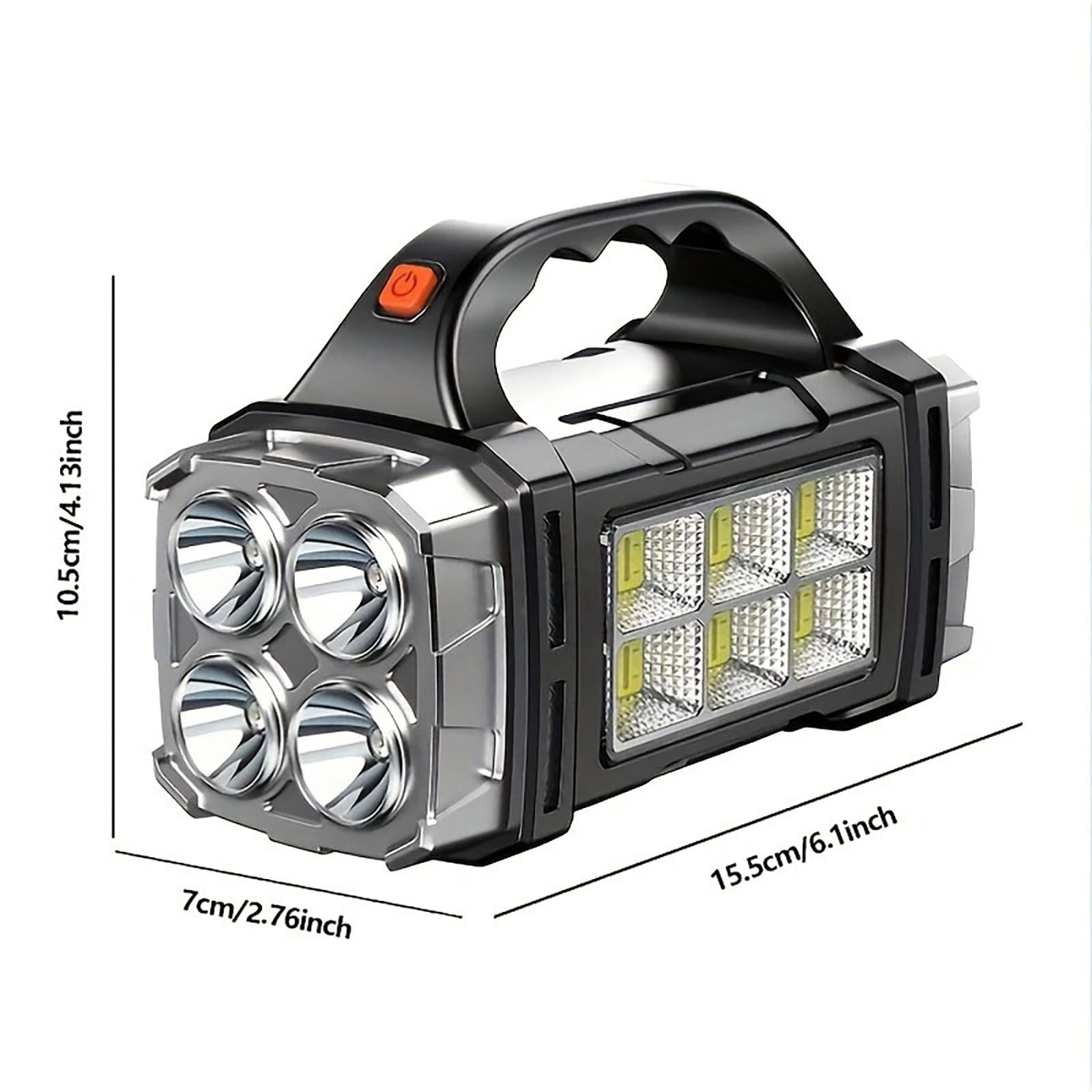 HJQEQVD Rechargeable Flashlight Camping Light with Solar Charger Multi Lamp Handheld Torch Electric Flashlight for Outdoor Hiking Indoor Power Outages