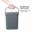 thumbnail image 3 of EKO Compost Caddy Kitchen Trash Can, 0.8 Gallon Plastic Rectangular Wall Mounted With Lid Garbage Bin, Gray, 3 of 8