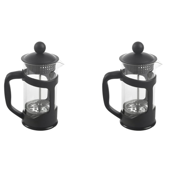 2X French Coffee Maker Small French Press Perfect for Morning Coffee Maximum Flavor Coffee Brewer,2 x coffee maker,Black