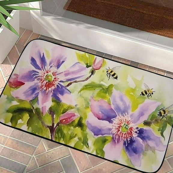 QKZF Decorative Door Mat, Door Mat with Non-Slip Rubber Backing, Easy Cleaning, Dirt, Rug for Entry, Patio, Garage 19.68*39.37 in