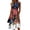 Royal Blue, variant on Women's Independence Day 250 Years Anniversary Patriotic Dress Sleeveless Round Neck Casual Plaid and Floral Print Midi Length Comfortable Fit 4th of July USA Flag Summer Dress Beige L