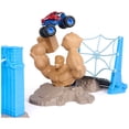 thumbnail image 5 of Monster Jam Spiderman Sandman City Battle Playset, 1:64 Scale Monster Truck Toys, for Ages 3 and up, 5 of 7