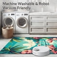 thumbnail image 5 of ODIKA 6'x9' Machine Washable Non-Slip Area Rug, Summer Flamingo Coir Tropical Beach Vibe Doormat High Traffic Rug, Pink, 99171, 5 of 7