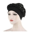 thumbnail image 3 of Tittly Bandanas for Women Head Scarf Cap Cover Headwear Wrap Pre-Tied Hat Braid Ethnic Hair Head Turban Baseball Caps Bandana Turbans for Women Black One Size, 3 of 3