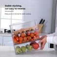 thumbnail image 5 of Hovmgk Stackable Fridge Storage Containers for Produce, Clear Plastic Organizer Bins for Fruits, Vegetables & Meats, Space-Saving Freshness Preservation, 1500ML & 470ML, Set of 3, 5 of 9