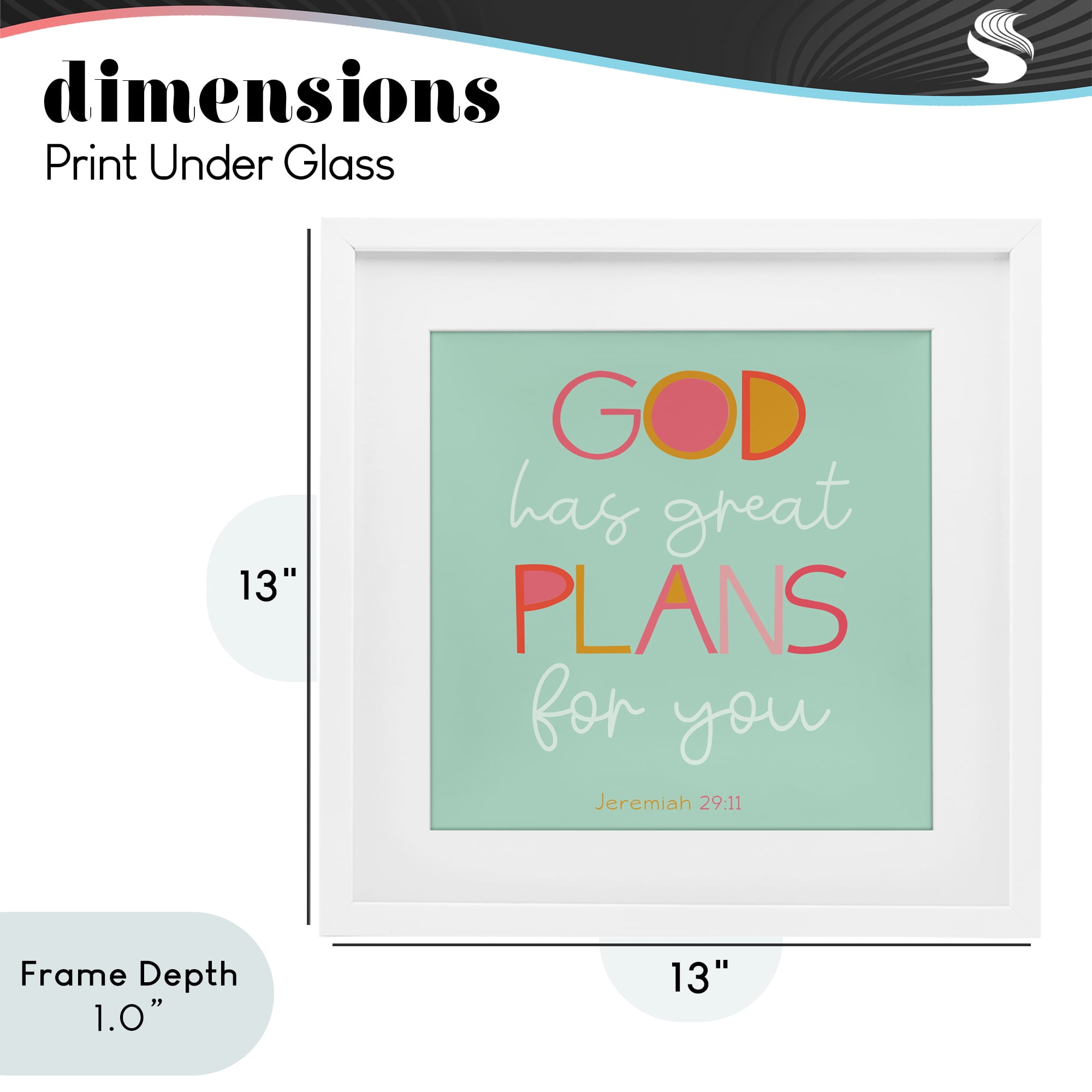 Stupell Industries Green God's Plans For You White Framed Print Under Glass, design by SD Graphics Studio