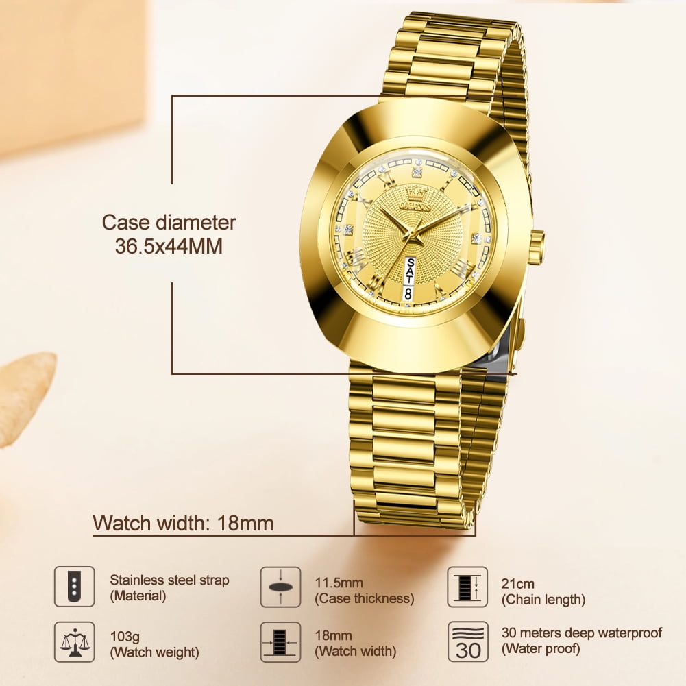 OLEVS Watches for Women Luxury Dress Waterproof Analog Quartz Fashion Gold Plated Tungsten Steel Roman Numeral Date Classic Female Ladies Watches Women Wrist Watches Gift Relojes para Mujer