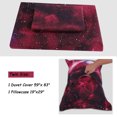 thumbnail image 4 of PiccoCasa 2Pcs Polyester Duvet Cover Set Galaxy Sky Bedding Sheet, Twin, Red, 4 of 6