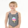 thumbnail image 5 of Maillot une-Pièce pour Bébé Fille, Rayé, Imprimé Crème Glacée, 5 of 5