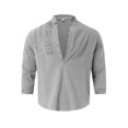 thumbnail image 2 of Camisas Tipo Para Hombre Camisa para hombre Manga larga Solapa Tendencia Medio cárdigan Camisa delgada informal (Grey, L), 2 of 6