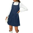 thumbnail image 4 of Sleeveless A-line Denim Dress Women Casual Loose Jean Dress with Pocket, 4 of 7
