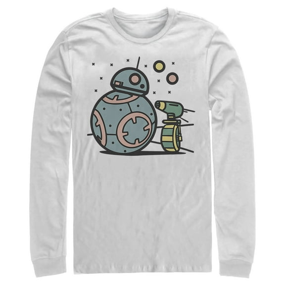 Men's Star Wars: The Rise of Skywalker Droid Cuties Long Sleeve Shirt White X Large