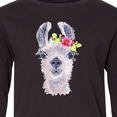 thumbnail image 4 of Inktastic Cute Llama with Flower Long Sleeve Youth T-Shirt, 4 of 5
