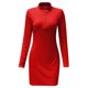 thumbnail image 4 of Nuevo vestido de manga larga con cremallera en la solapa y cintura alta - Conjunto con falda corta, tejido elástico suave, diseño elegante para citas, fiestas y ropa informal, 4 of 5