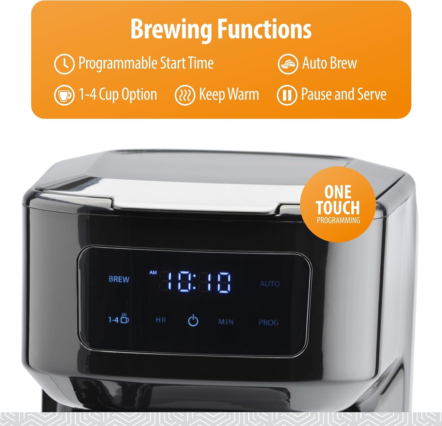 12-Cup Digital Touchscreen Drip Coffee Maker - Programmable Automatic Coffee Machine - Kitchen Appliance with Keep Warm Setting